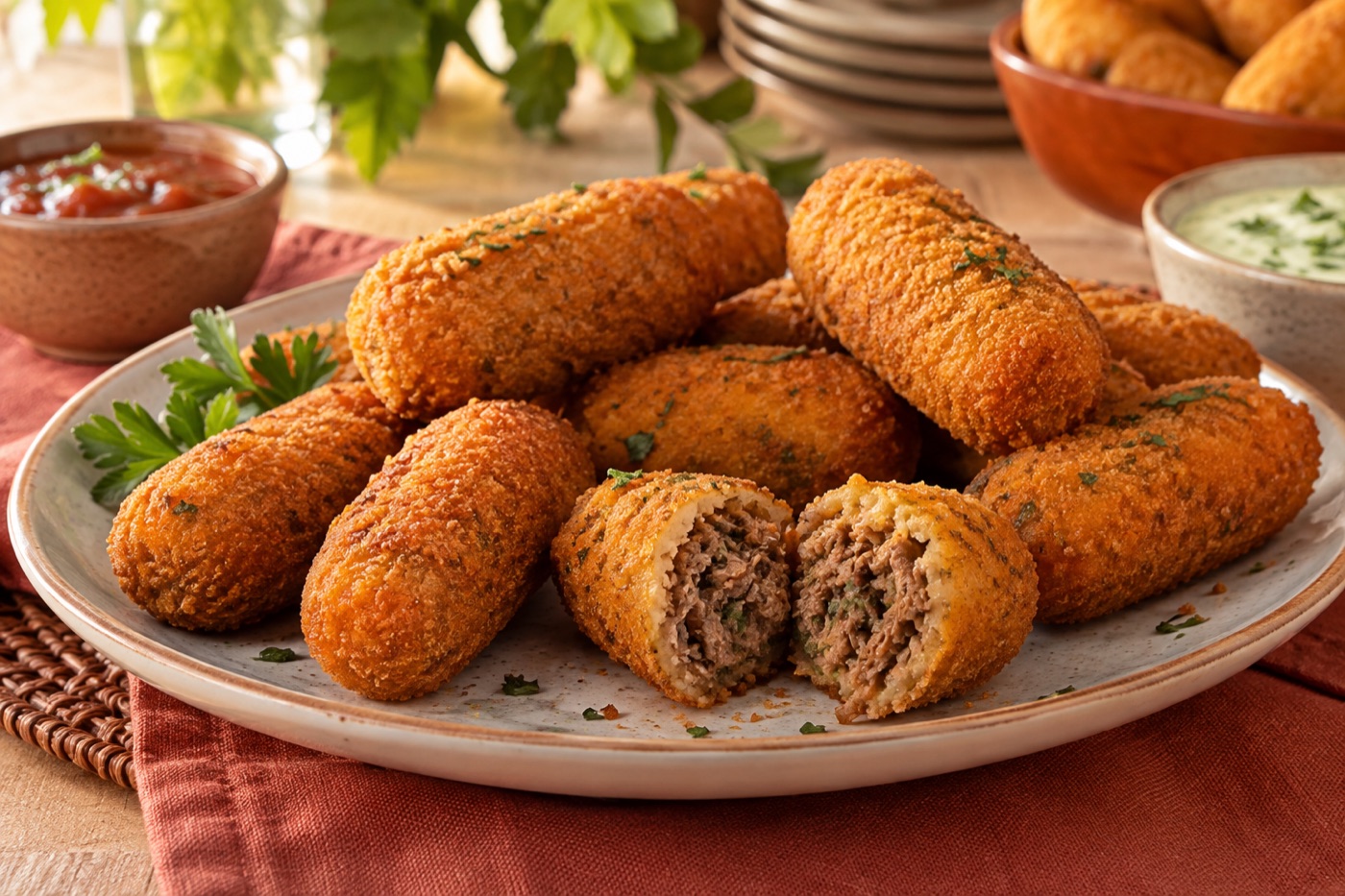 Croquete de carne, referência visual apresentada no guia